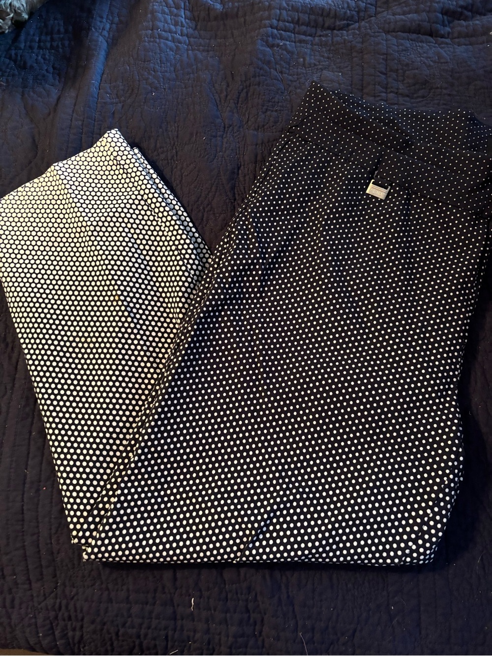 Premise Black and White Polka Dot Straight Leg Pants